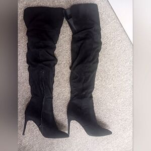 Over the knee slouchy heeled boots size 6.5